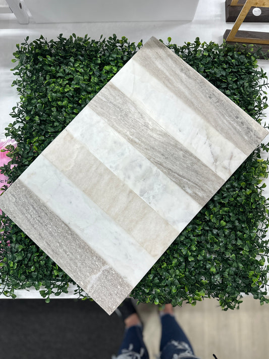 White & Tan Stripe Marble Board