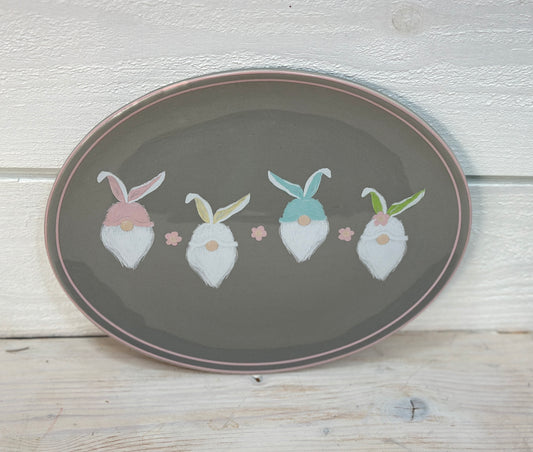 Easter Bunny Gnome Oval Platter