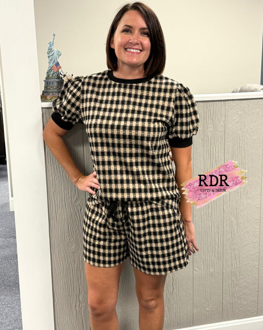 Checkered Knit 2 Piece Set