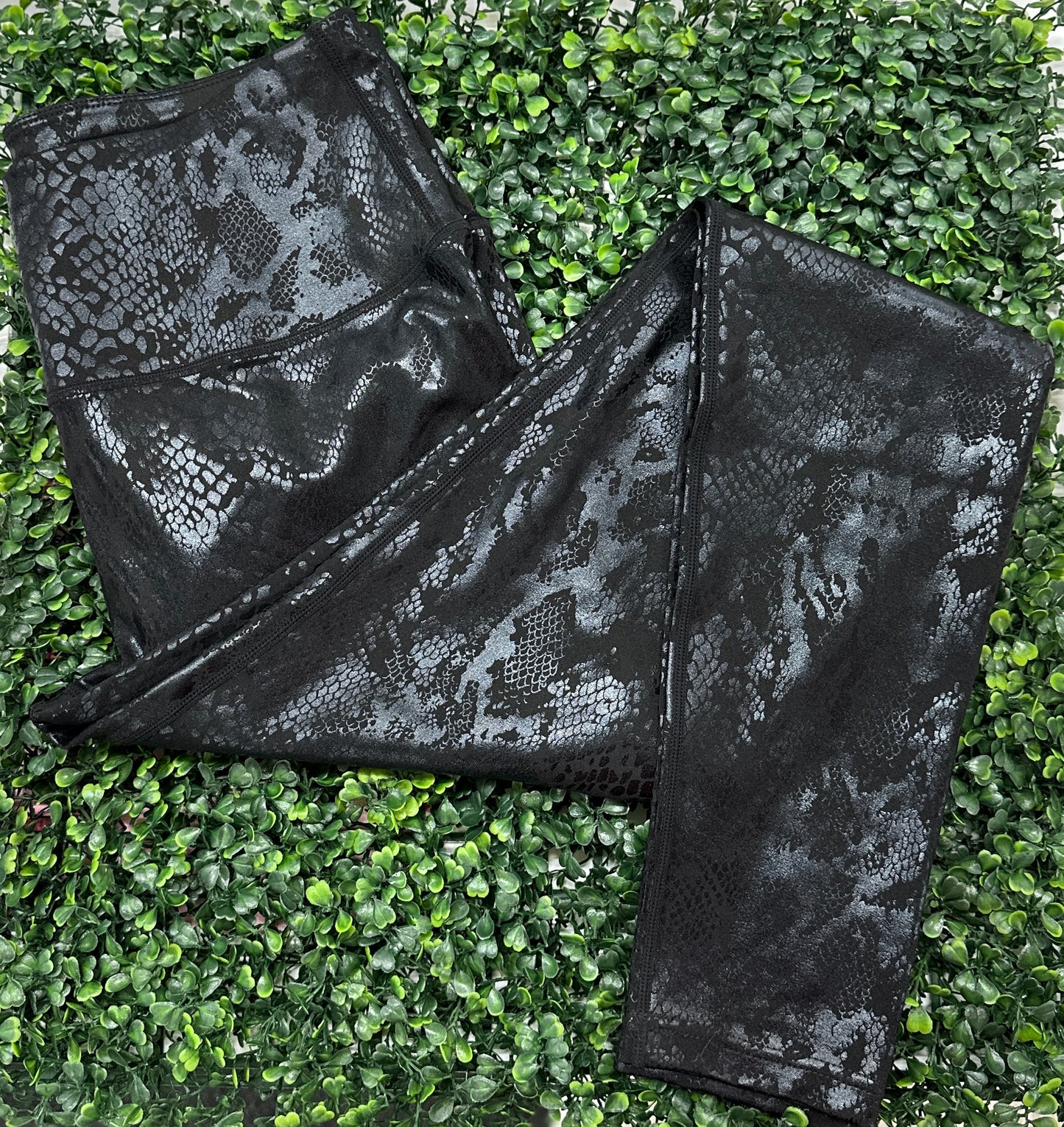 Charlie Paige Faux Leather Snake Pattern Leggings