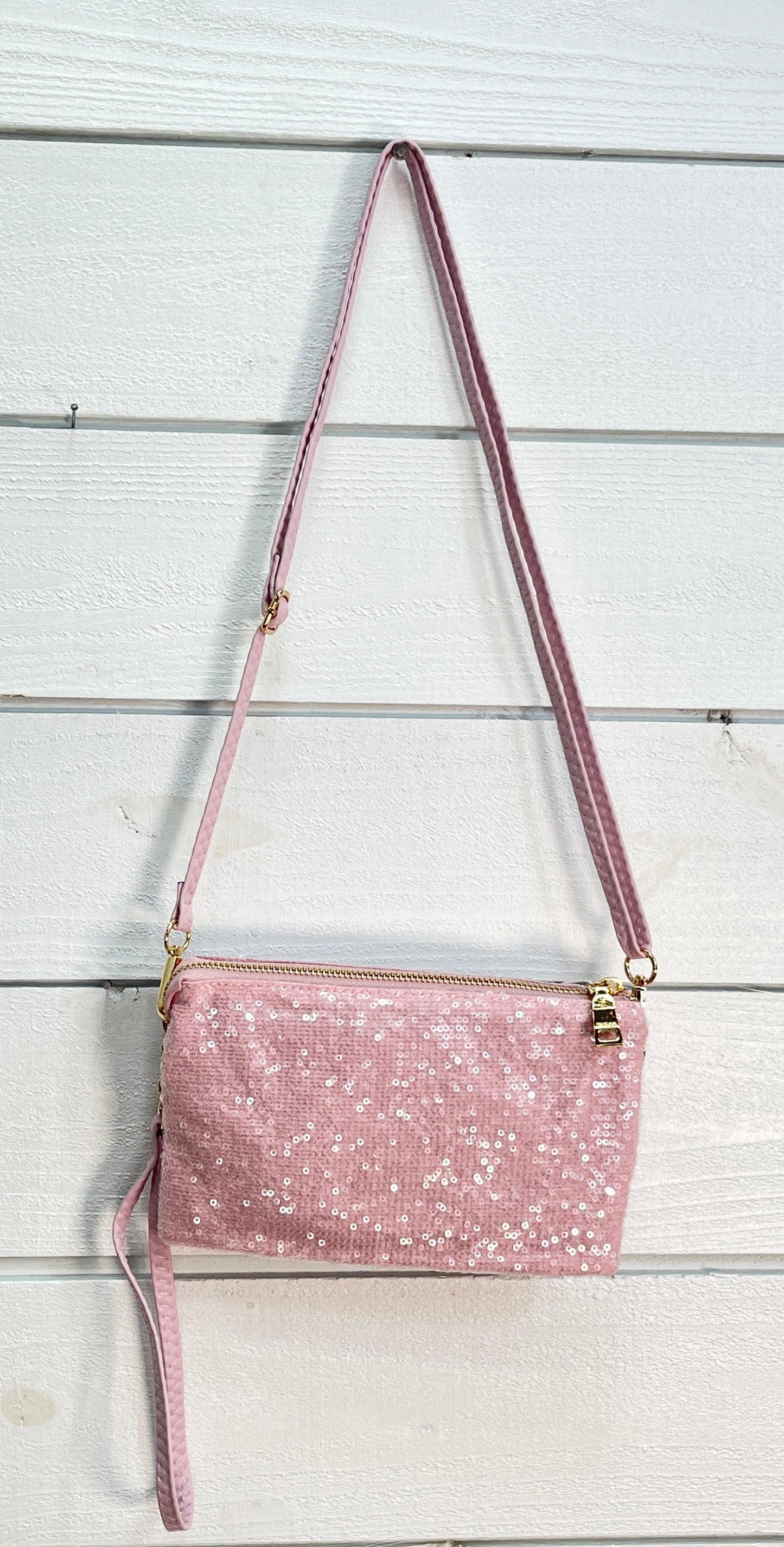 Riley Sequin Crossbody/Wristlet