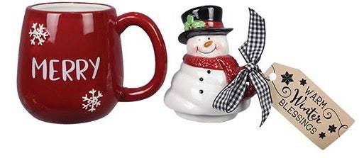 Red Mug Snowman Lid