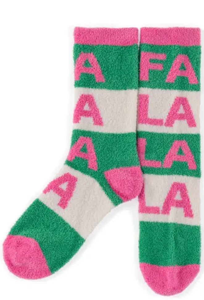 Green & White Striped Fa La La Socks