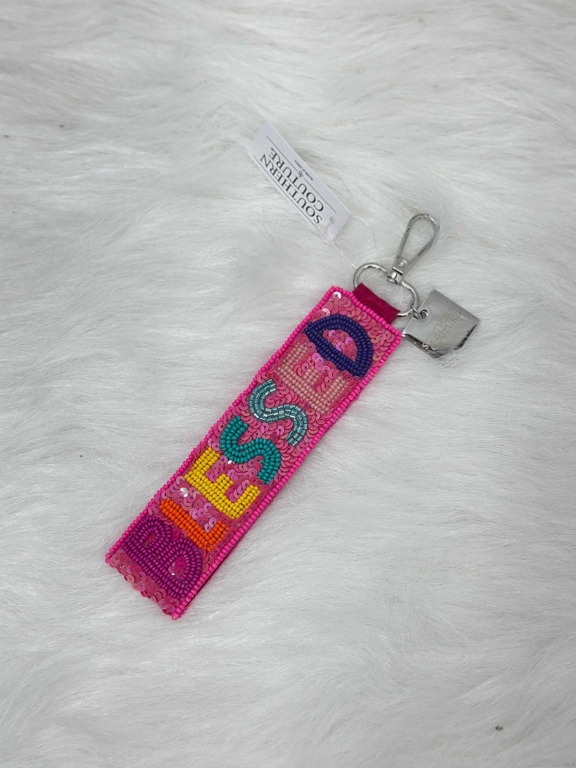 Southern Couture Beaded Keychain