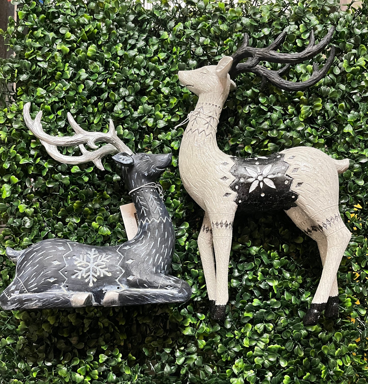 Snowflake Sweater Patterned Resin Deer