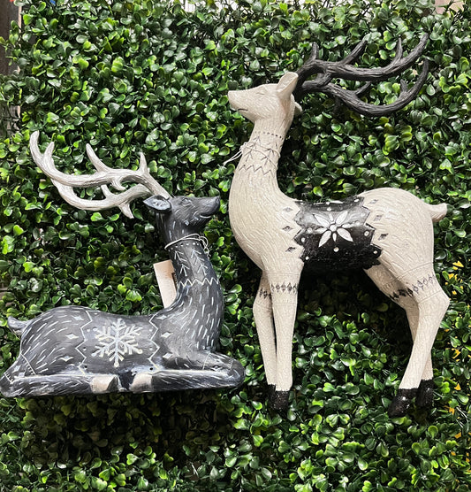 Snowflake Sweater Patterned Resin Deer