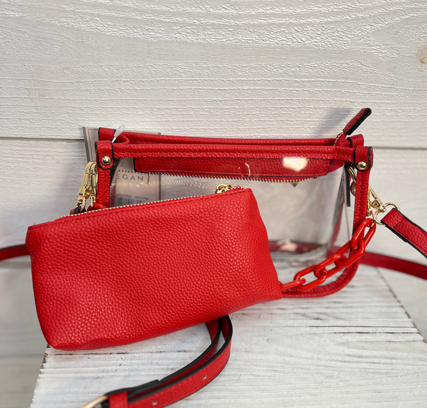 Jessica Clear Crossbody Purse With Small Zipper Bag Inside