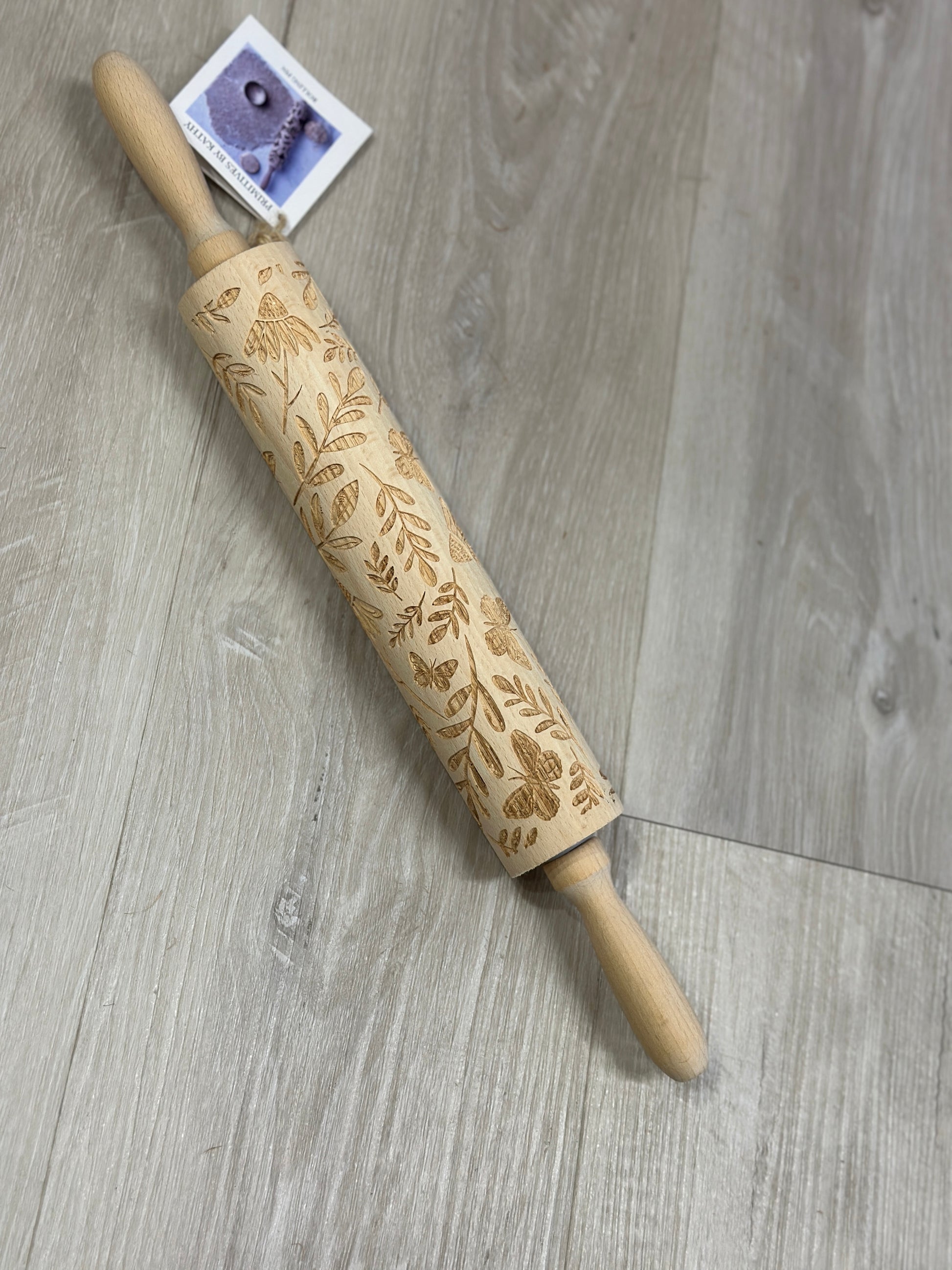 Large Wooden Butterfly Rolling Pin