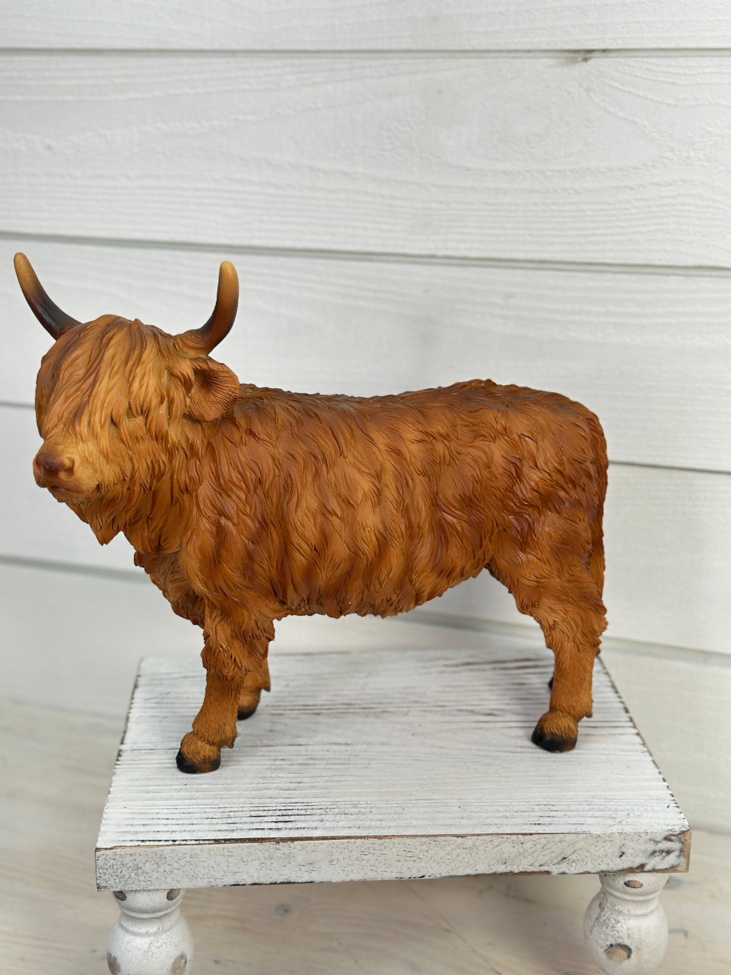 Hairy Brown Cow Figurine