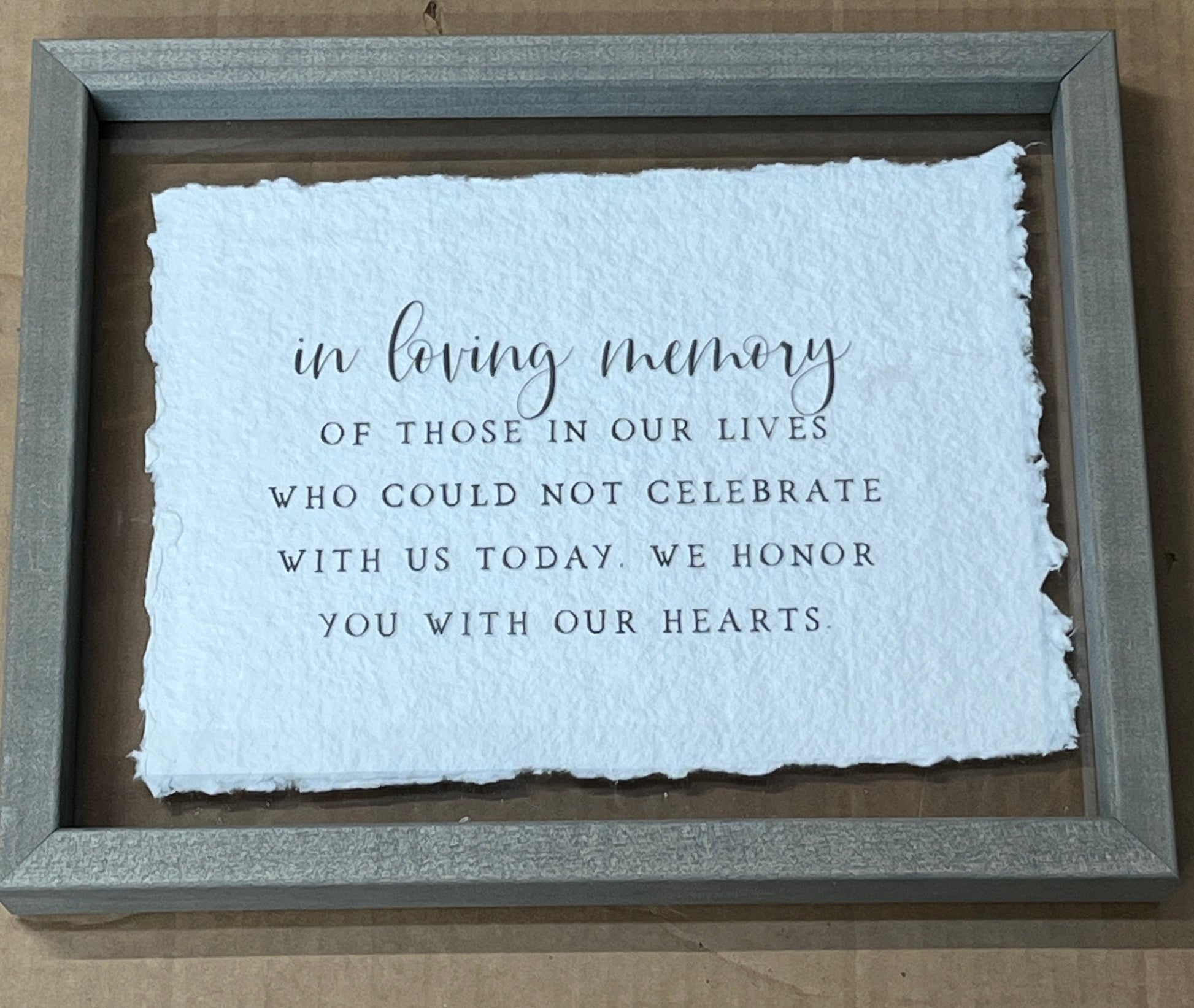 In Loving Memory Box Frame Acrylic Sign