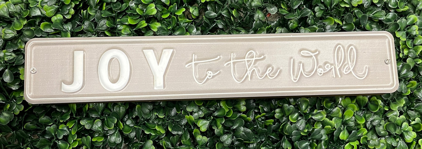 Metal Plate Wood Block Sign