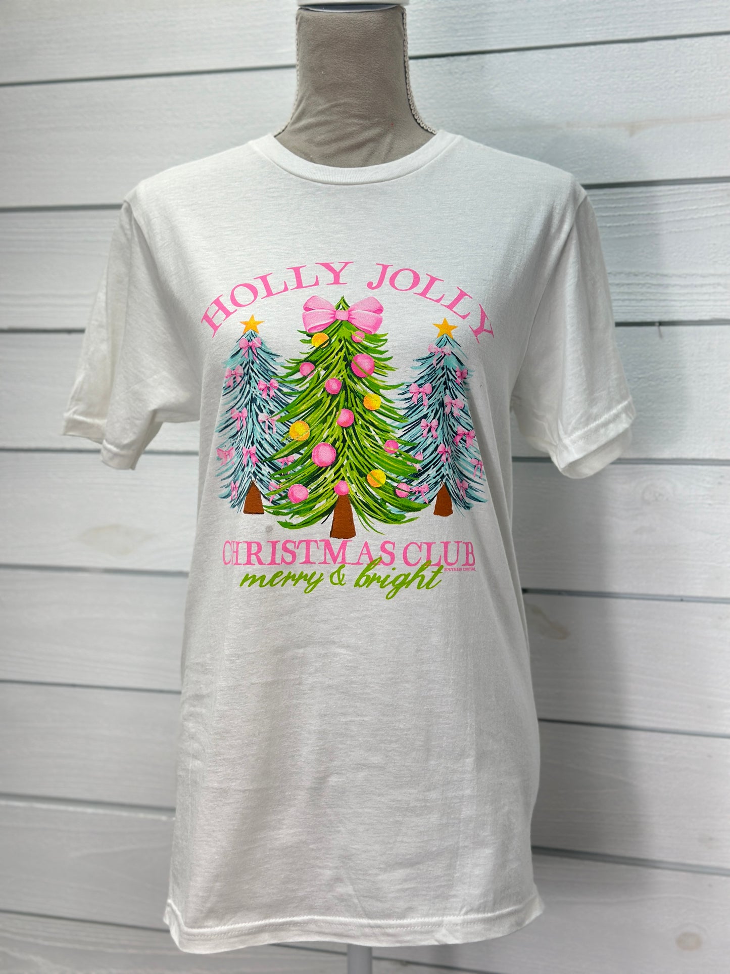 Southern Couture White Holly Jolly Christmas T-Shirt