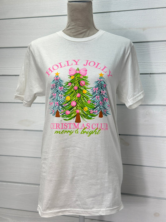 Southern Couture White Holly Jolly Christmas T-Shirt
