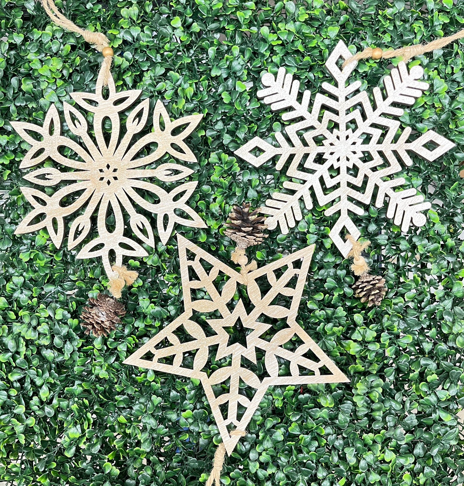 Pinewood Snowflake Ornament