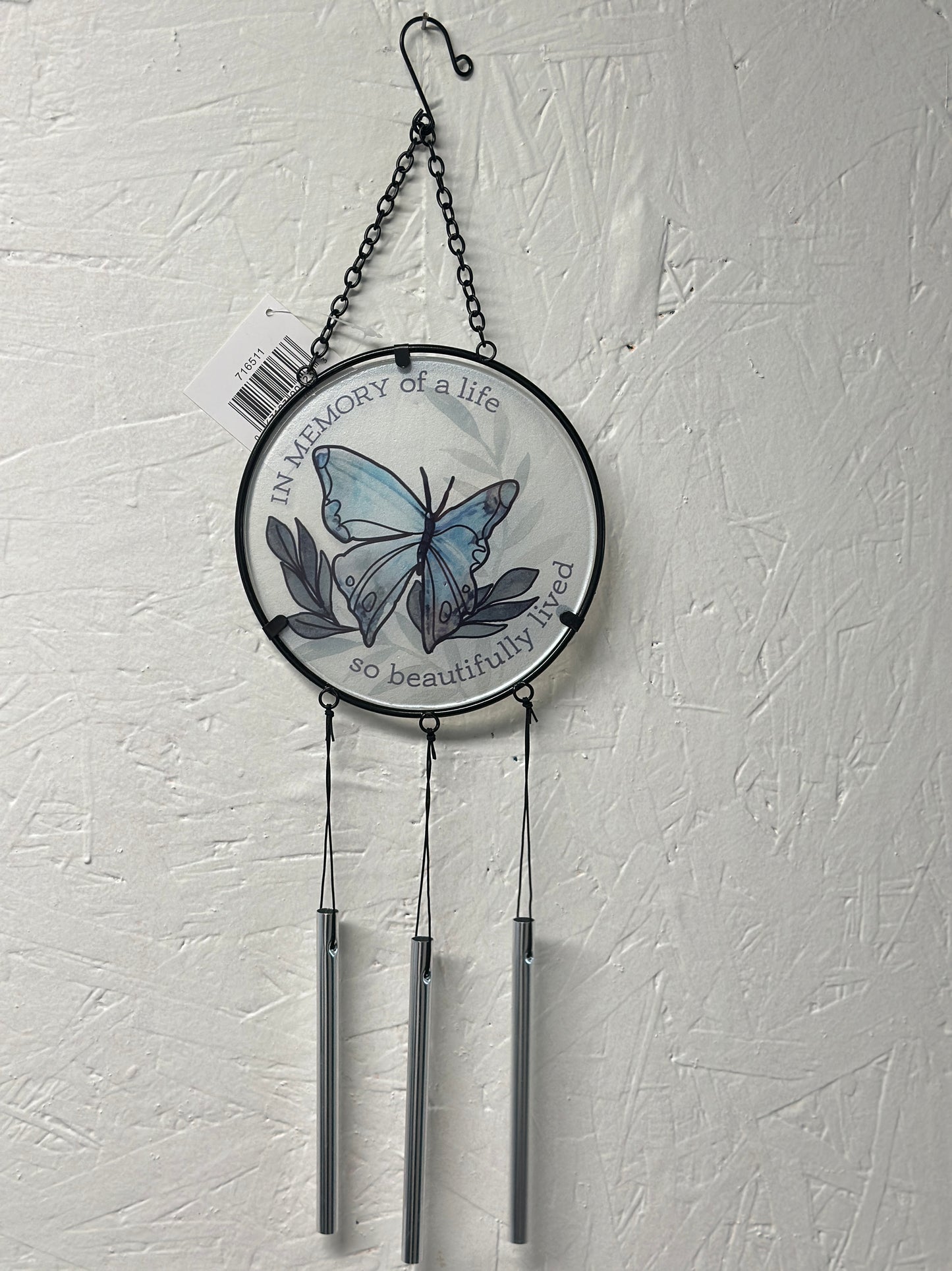 Metal & Glass Wind Chime Suncatcher