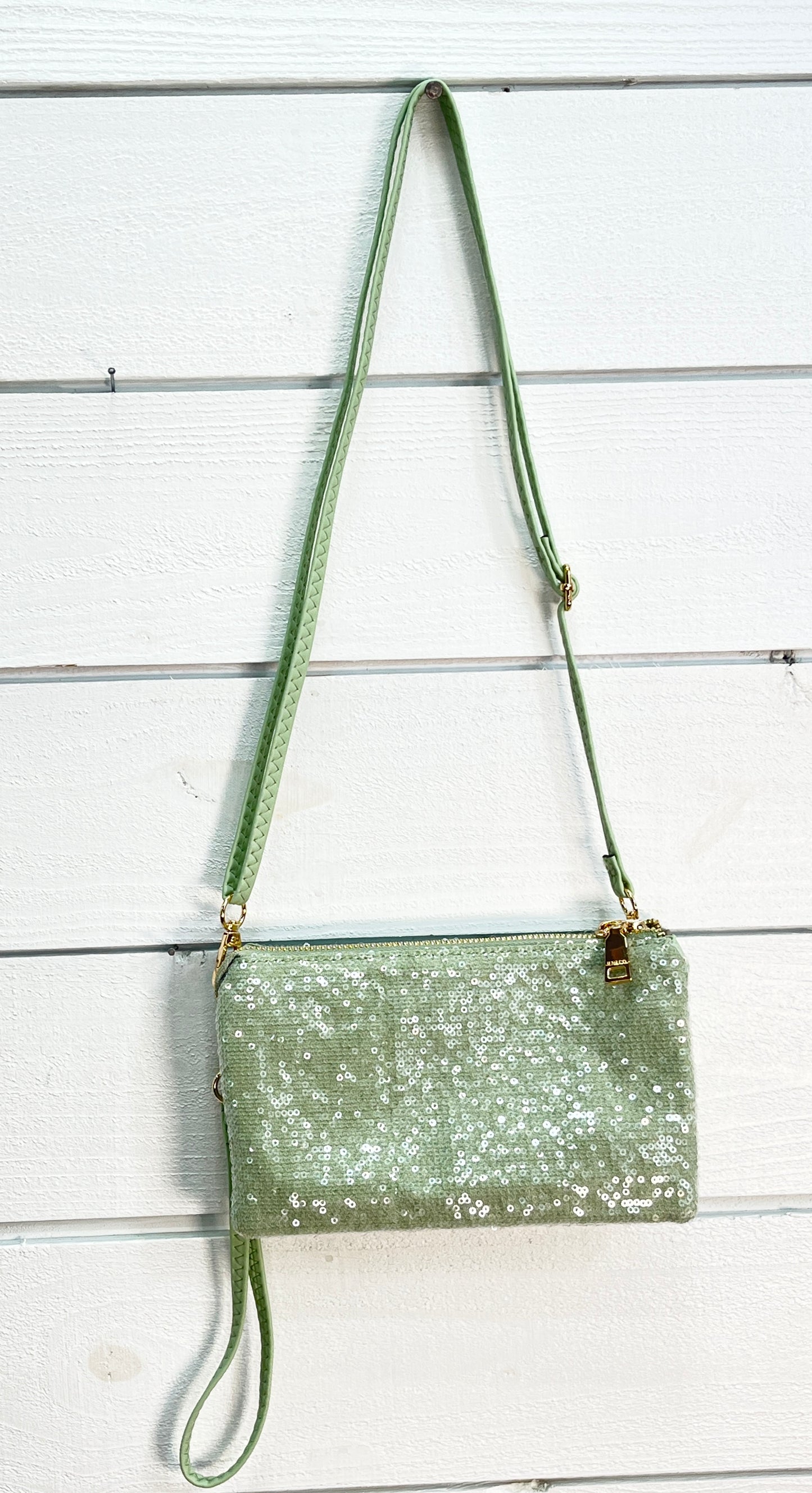 Riley Sequin Crossbody/Wristlet