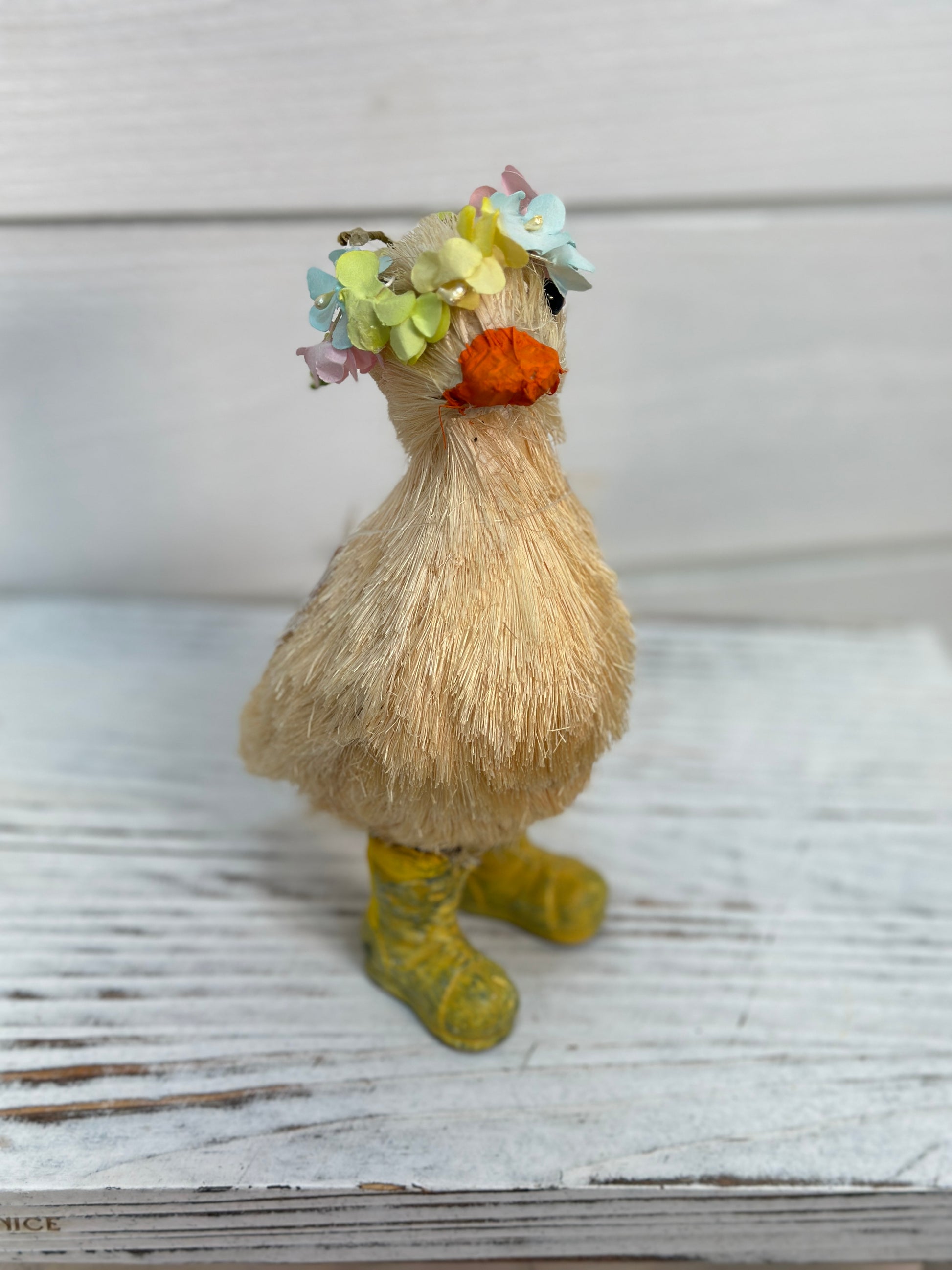 Easter Duck with Yellow Rain Boots