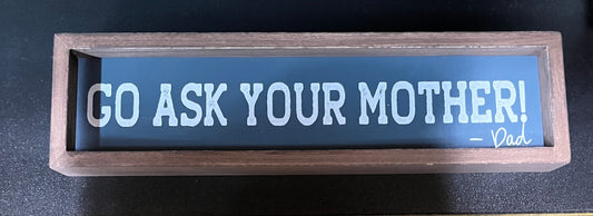 Wood Framed Mom & Dad Tabletop Sign