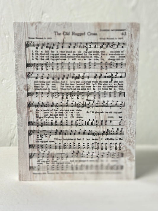 The Old Rugged Cross Song Wood Block