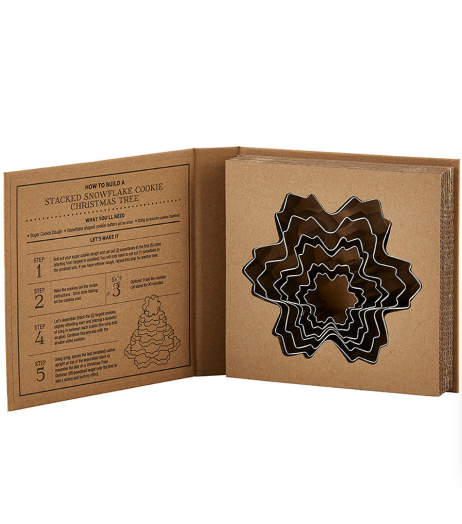 Snowflake Cookie Cutter Set In Cardboard Book