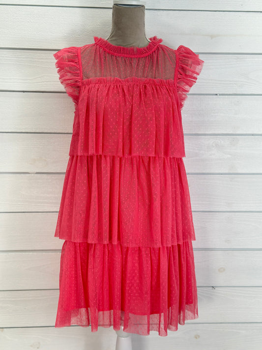 Pink Lace Layered Sleeveless Dress