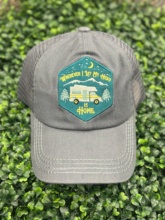 Criss Cross High Pony Ball Cap- Wherever I Lay My Head