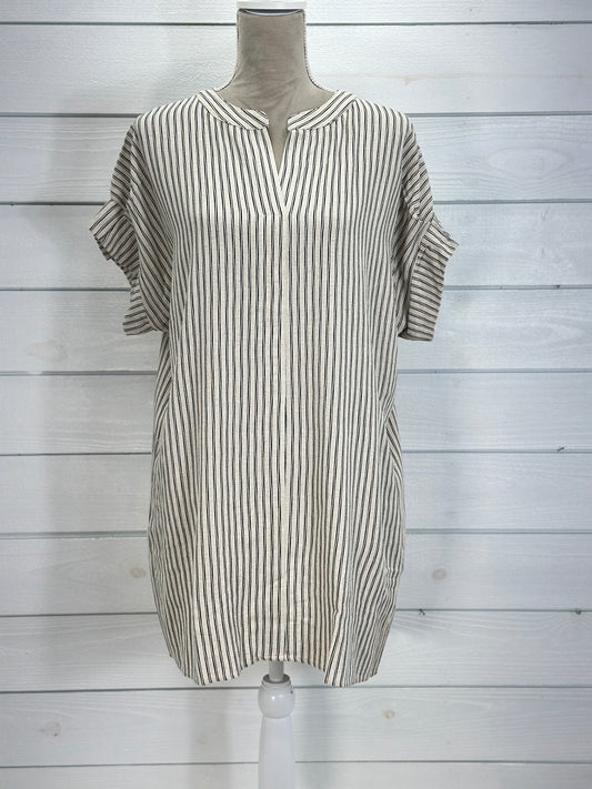 Black & Cream Pin Stripe Dress - Small