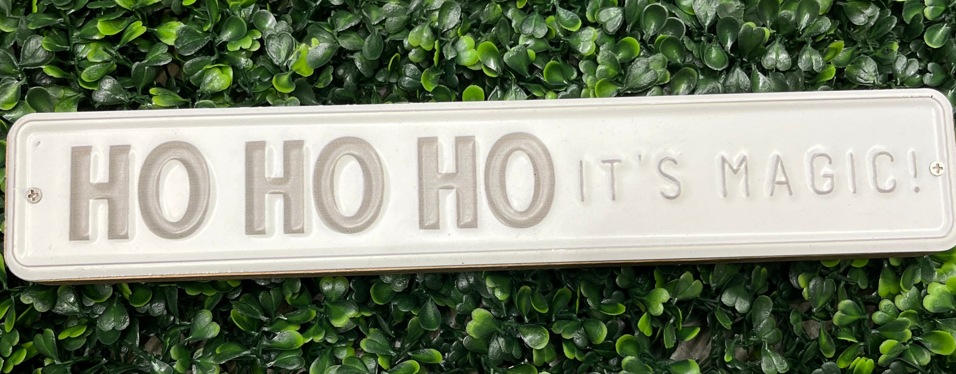 Metal Plate Wood Block Sign