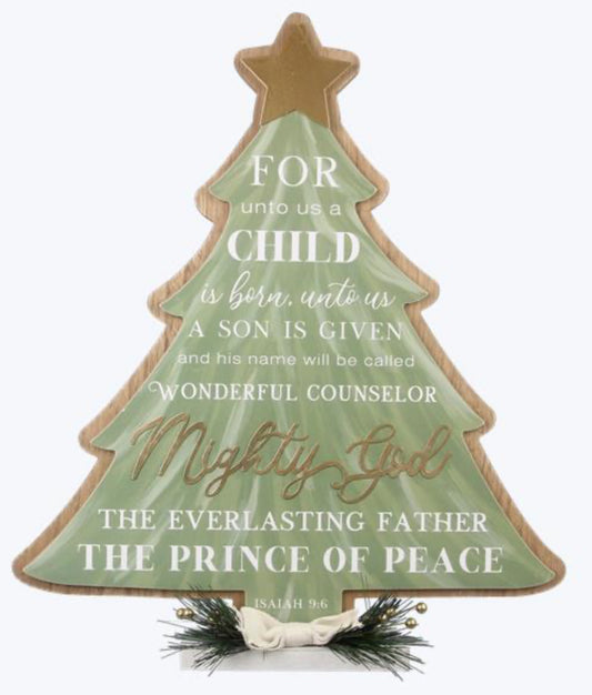 Wooden Tabletop Tree For Unto Us A Child