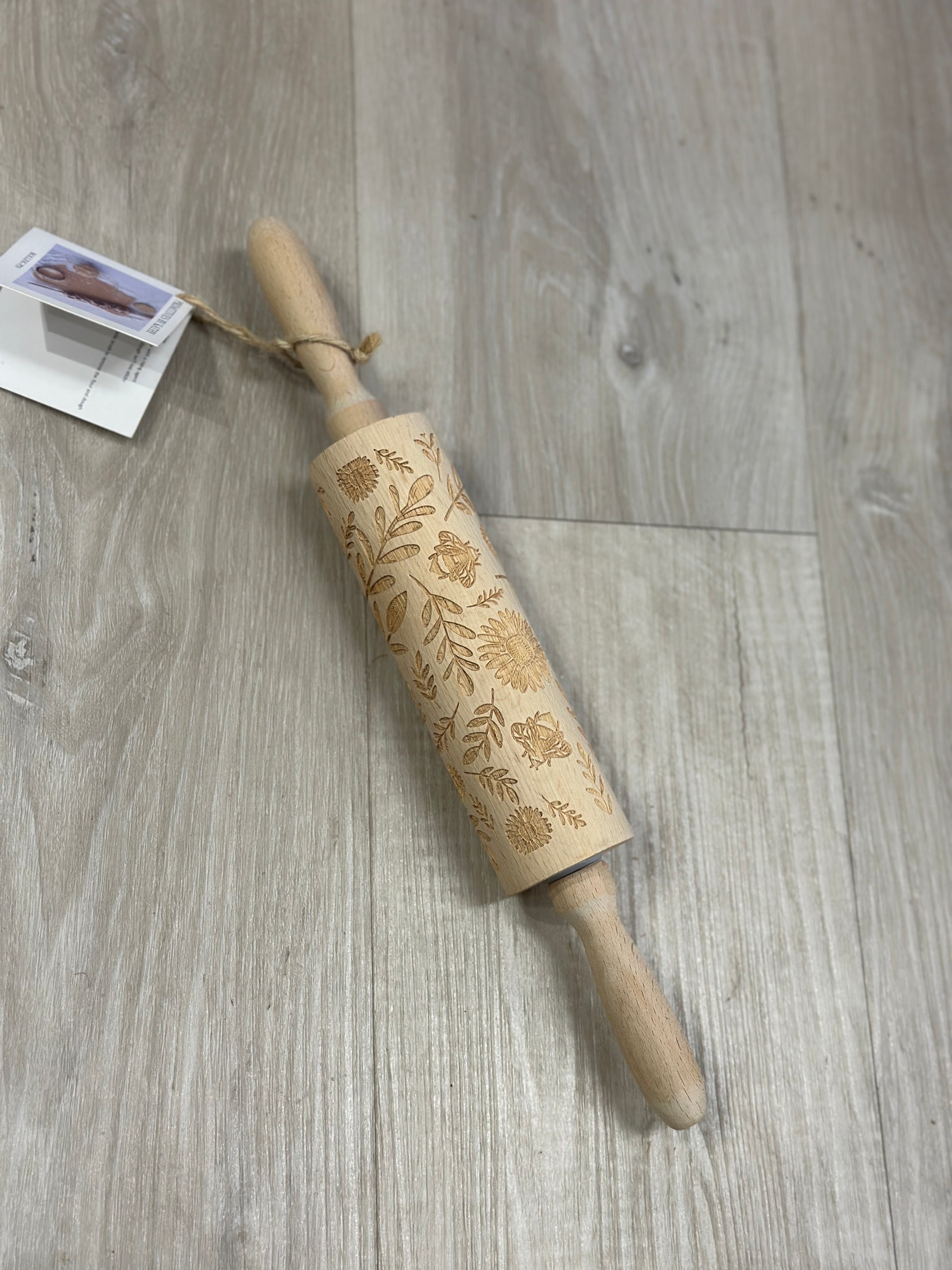 Small Wooden Floral Rolling Pin