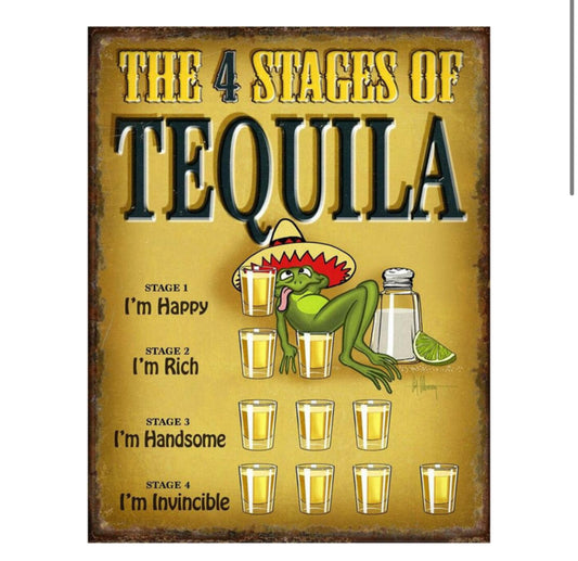 Four Stages Metal Sign