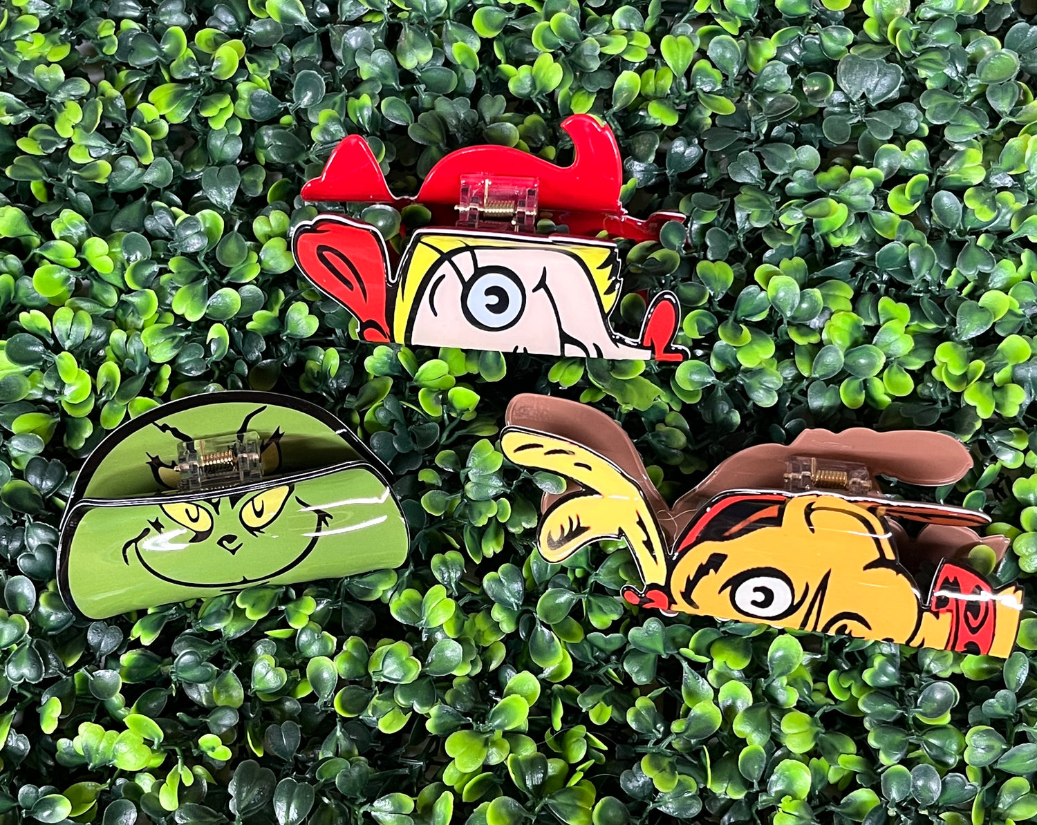 Green Christmas Monster Character Claw Hair Clip