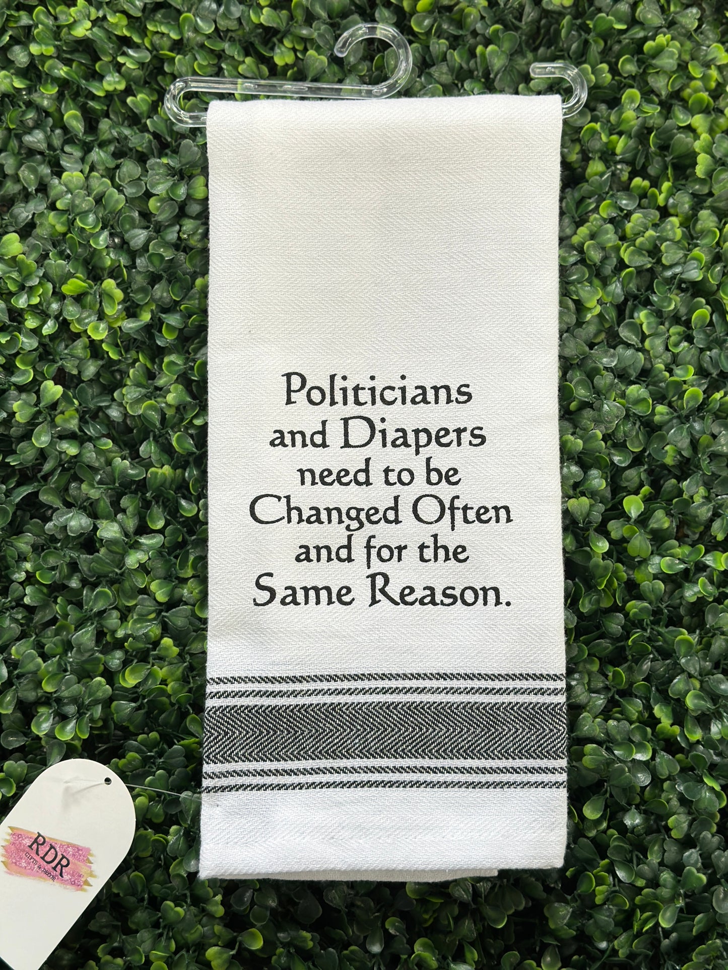 Wild Hare Politicians and Diapers Tea Towels