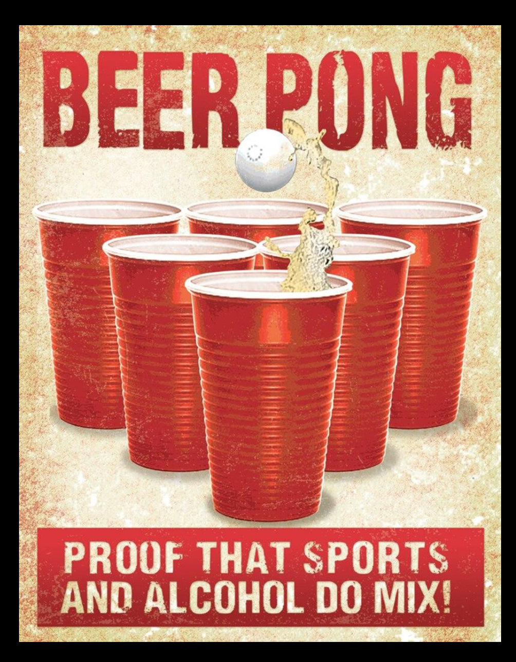 Beer Pong Metal Sign