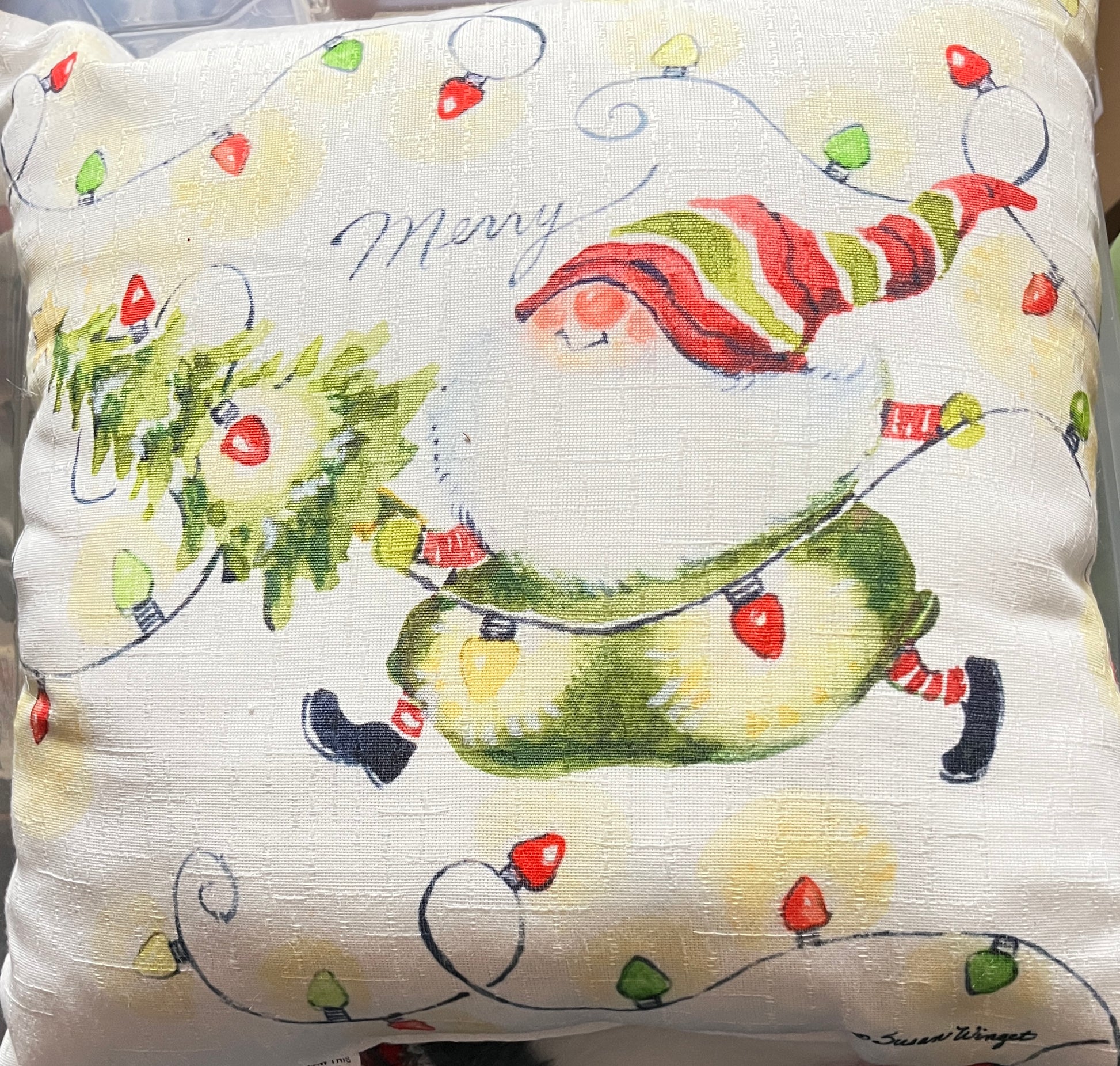 Merry Gnome Christmas Pillow