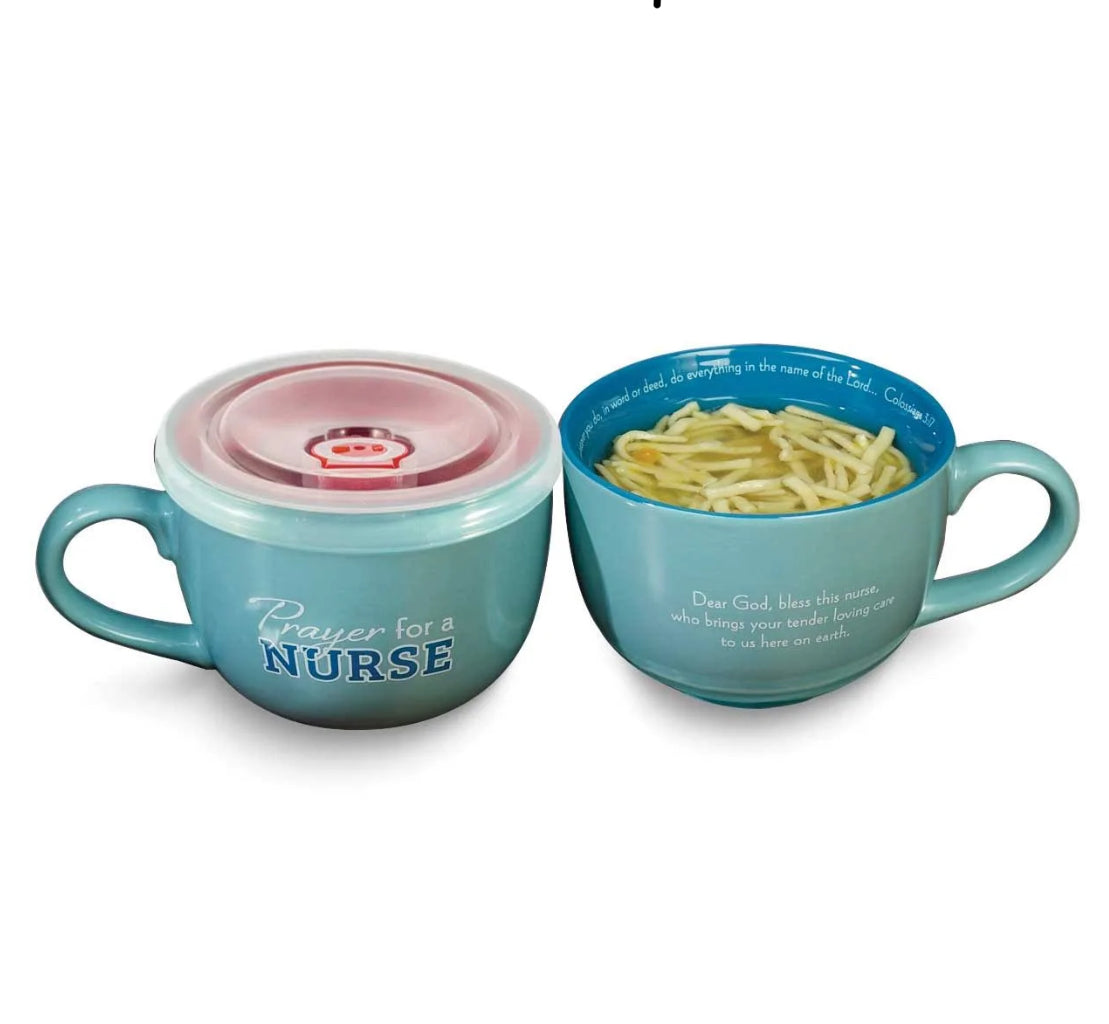 Prayer For A Nurse Soup Mug With Lid