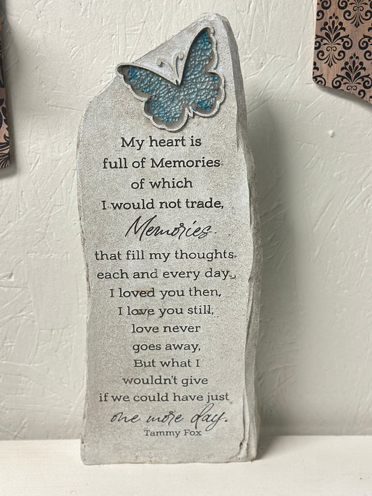 Large Upright Memories Mosaic Butterfly Stone