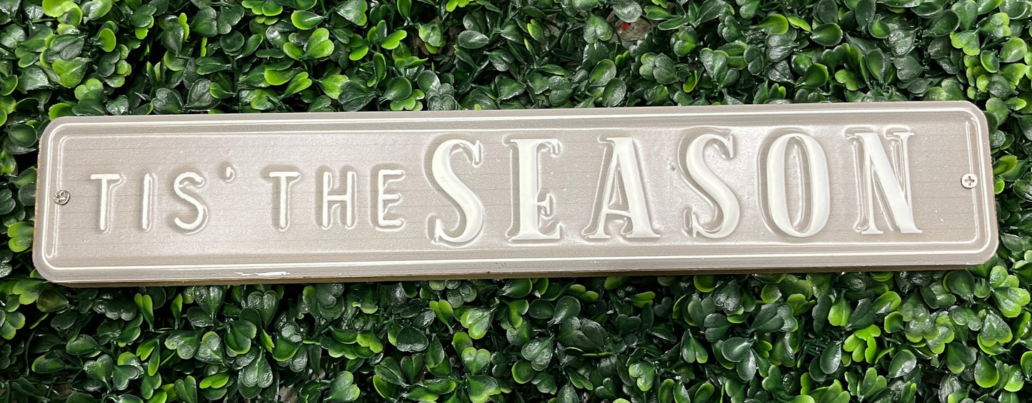 Metal Plate Wood Block Sign