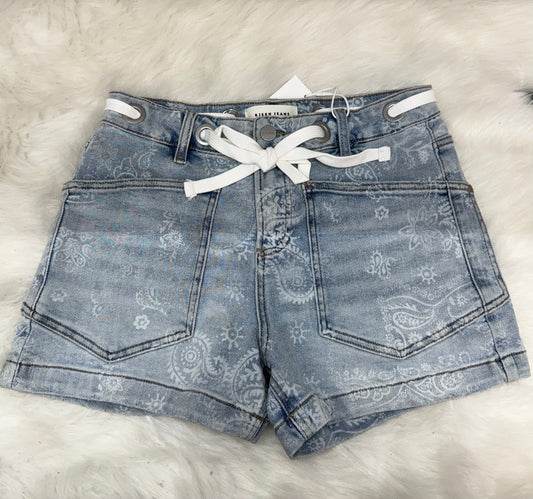 Risen Slouchy Paisley Print Patch Pocket Shorts