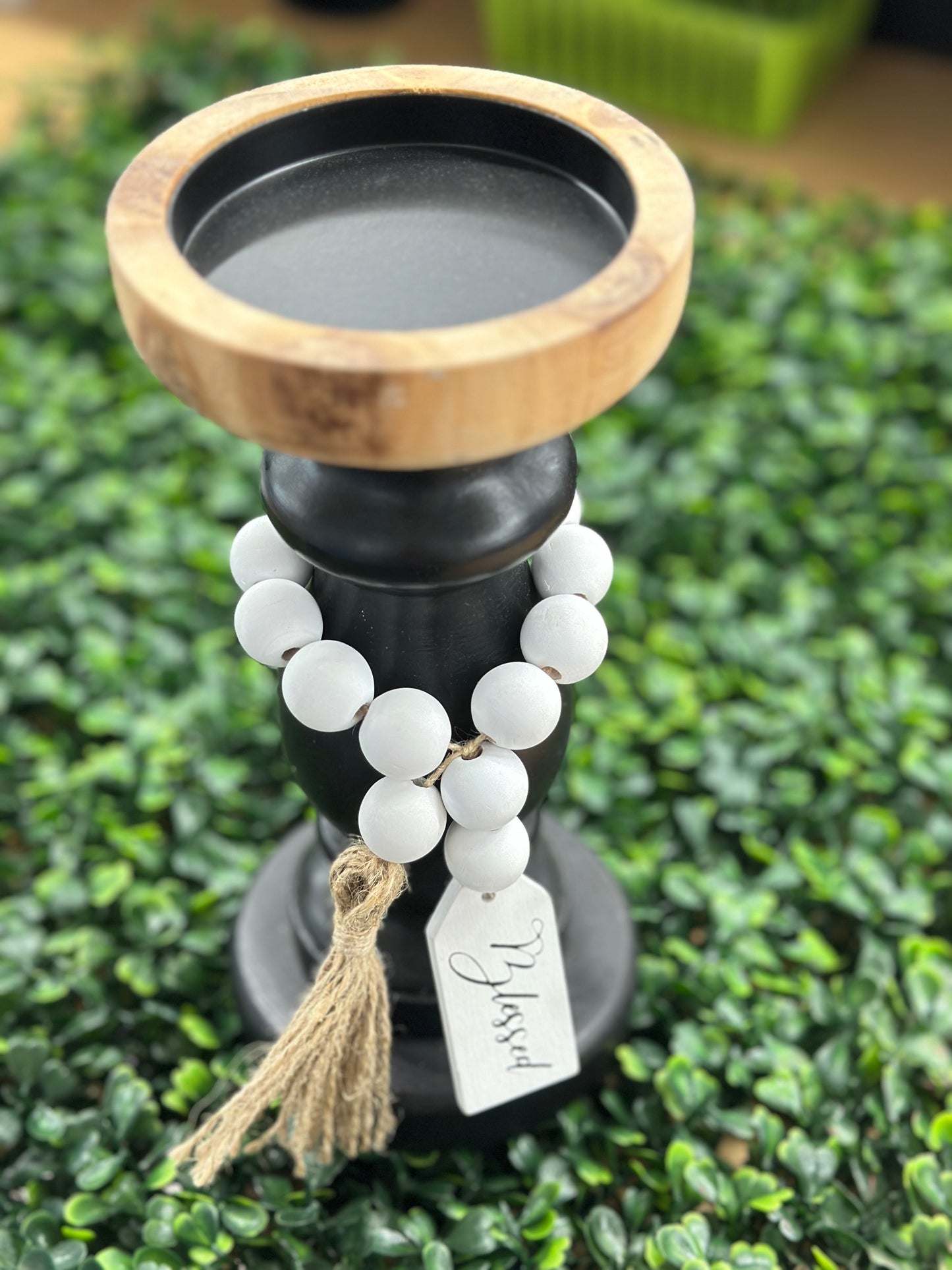 Wood Candle Holders Set of 2