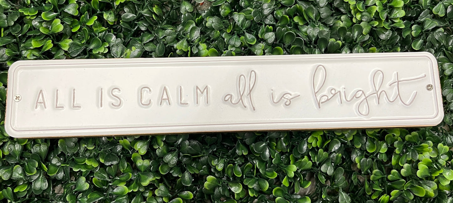 Metal Plate Wood Block Sign