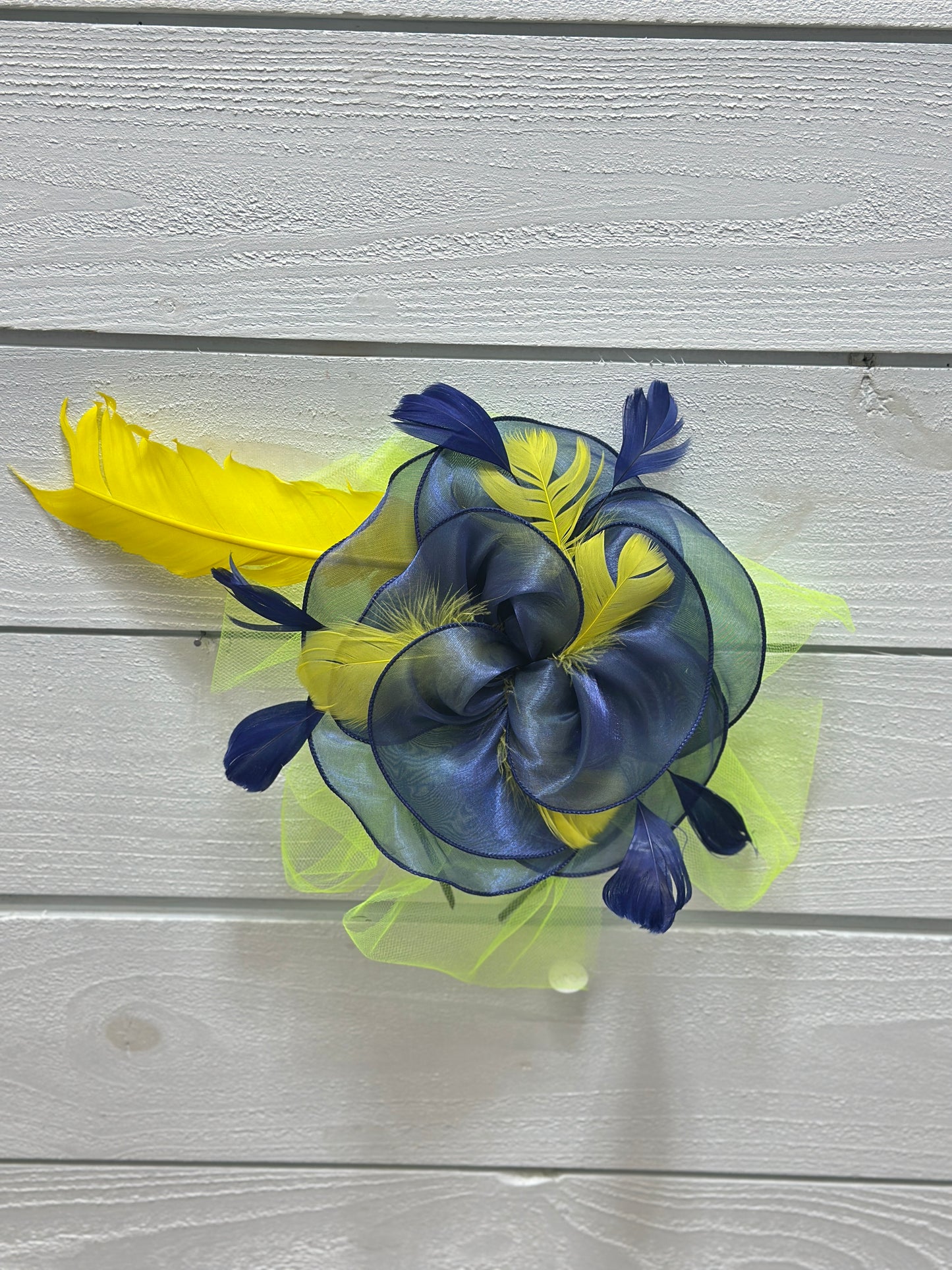 Navy & Lime Green Fascinator