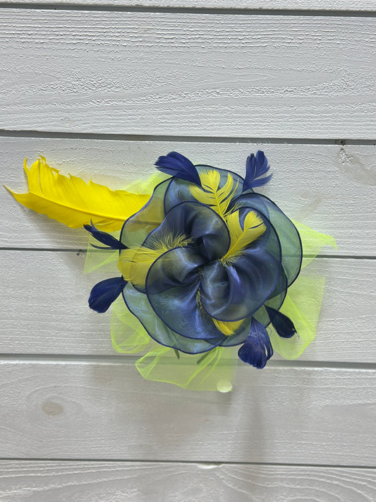 Navy & Lime Green Fascinator