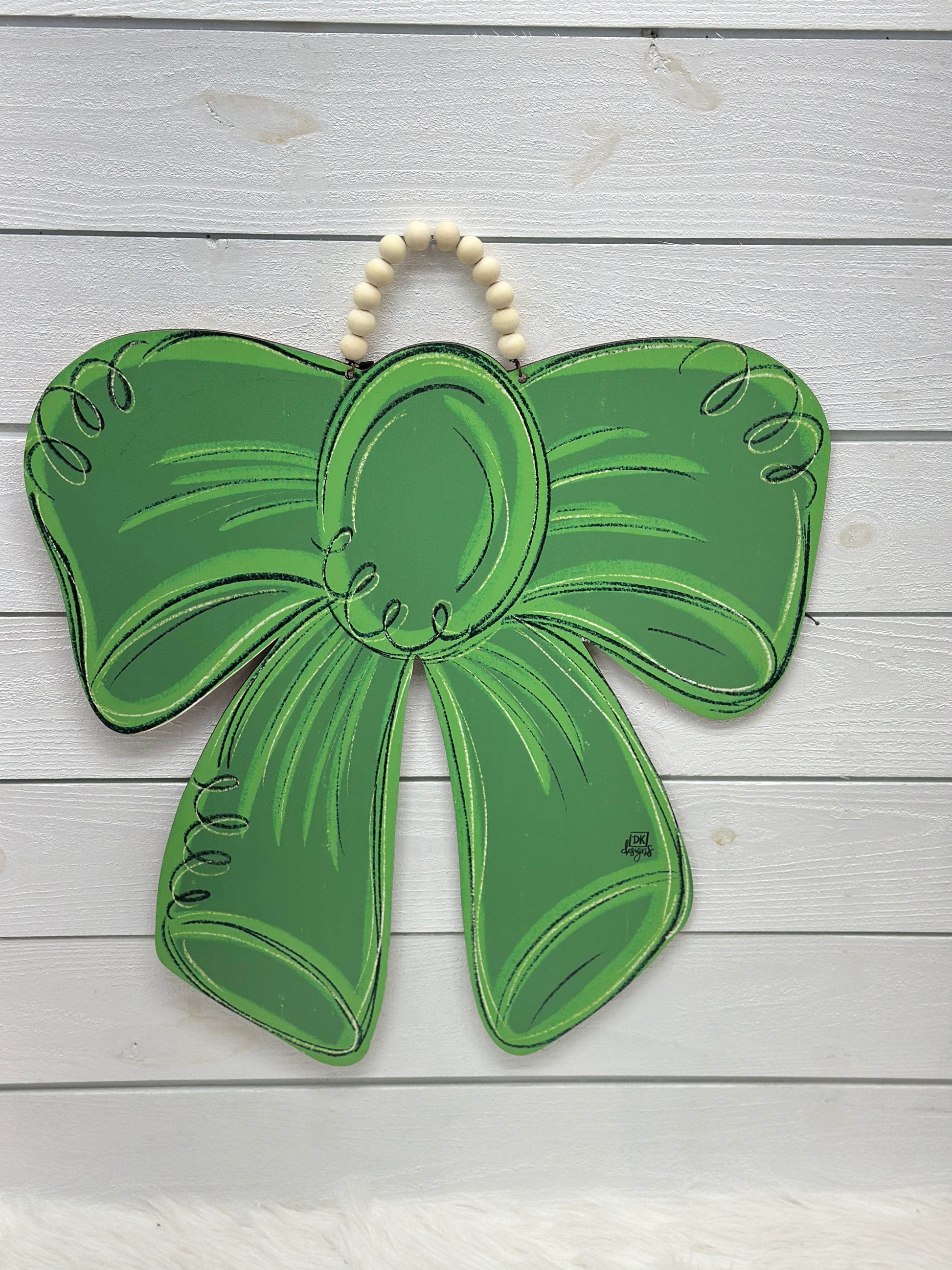 Large Green Bow Door Hanger