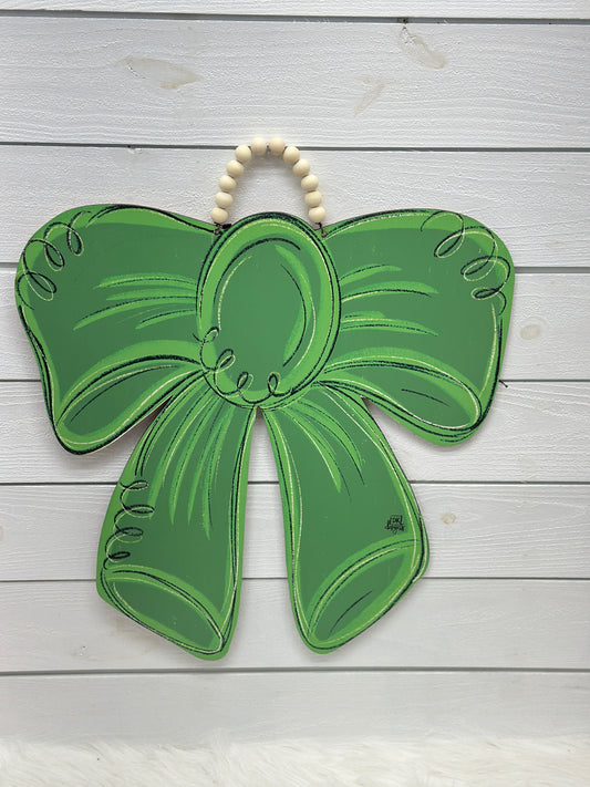 Large Green Bow Door Hanger