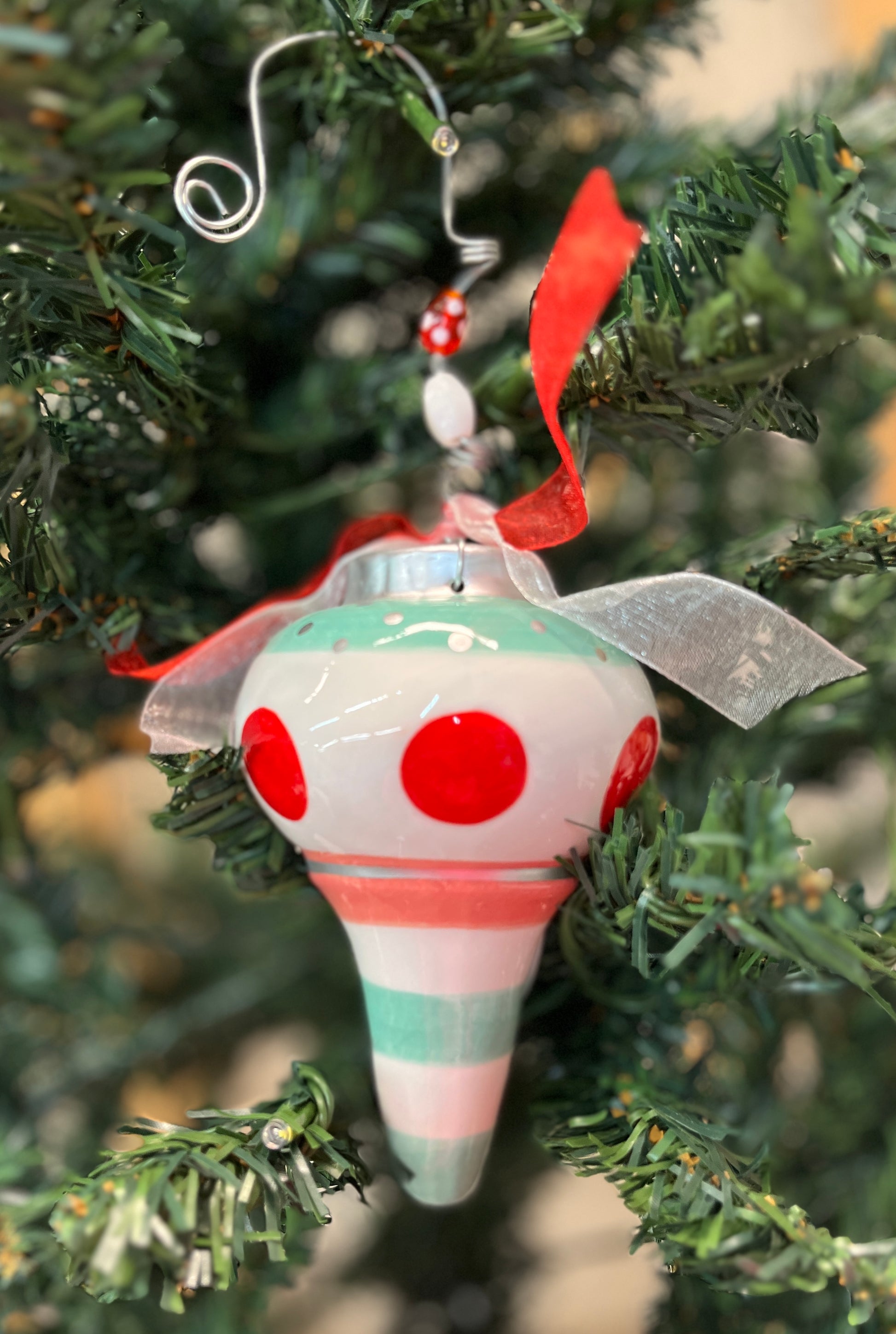 Vintage Polka Dot Ornament