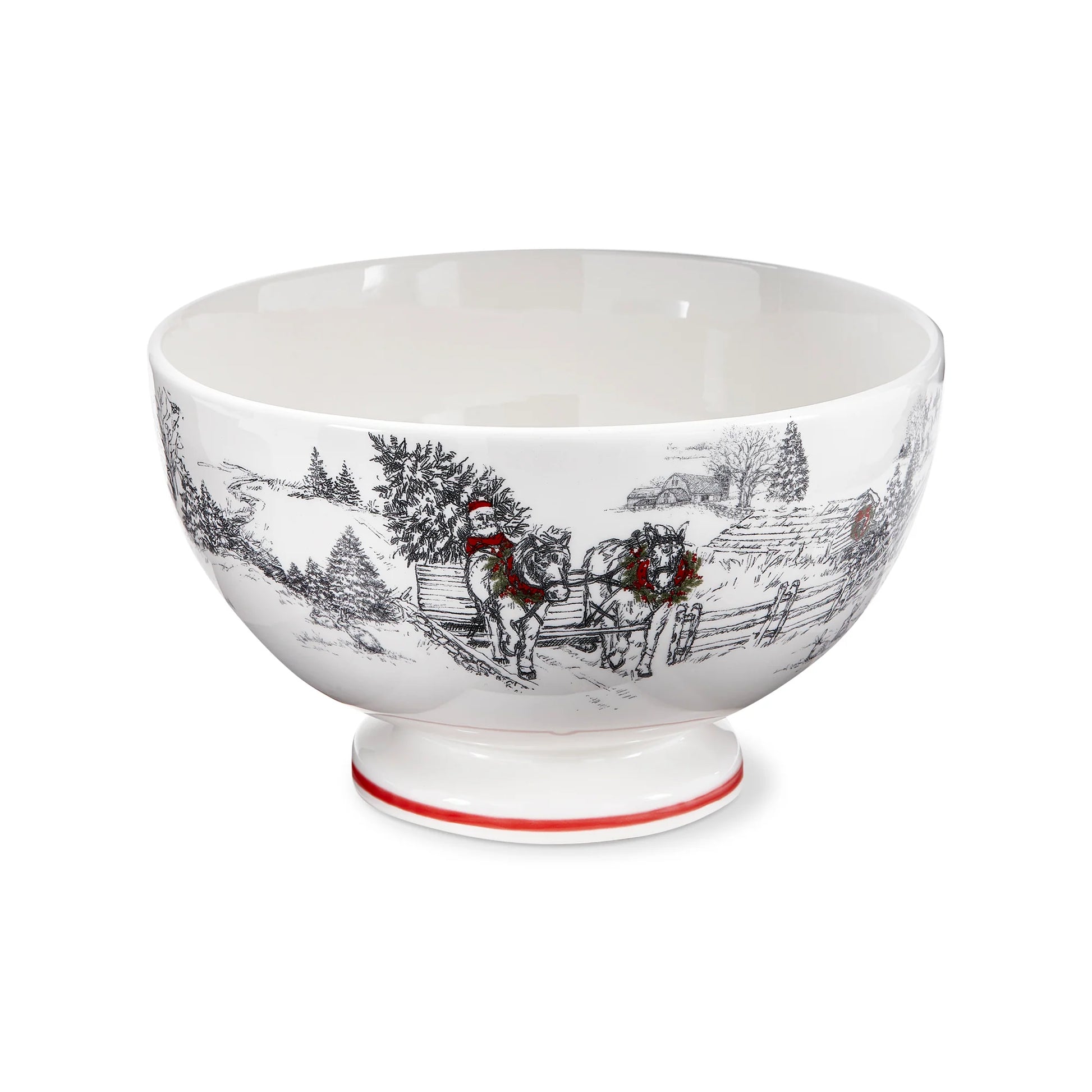 Farmhouse Christmas Pedestal Bowl