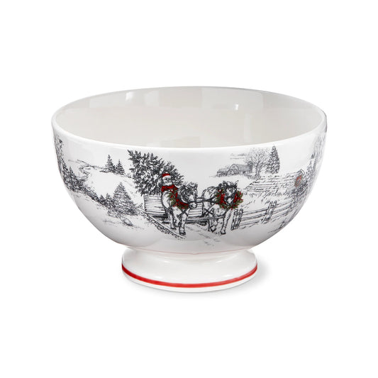 Farmhouse Christmas Pedestal Bowl