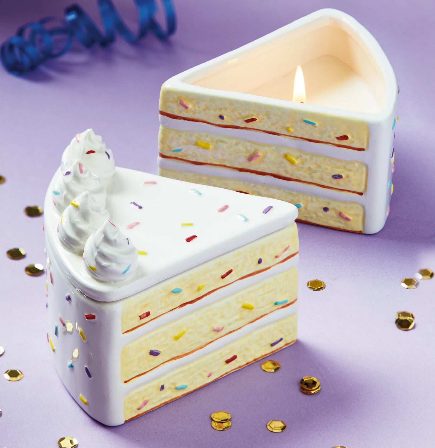 Sprinkle Cake Slice Candle