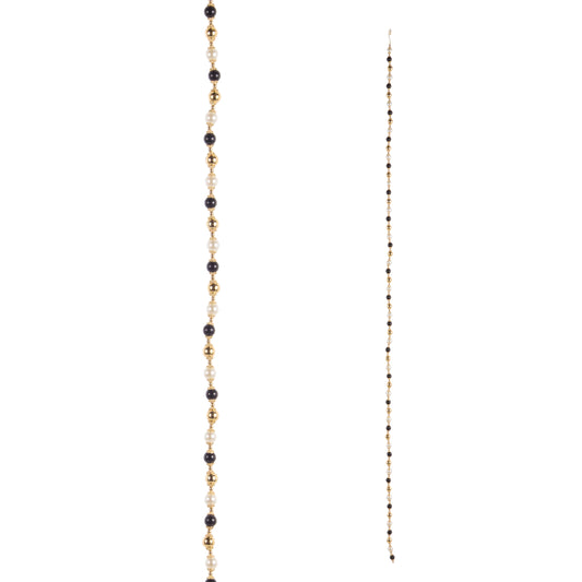 5' Black, White and Pearl Garland